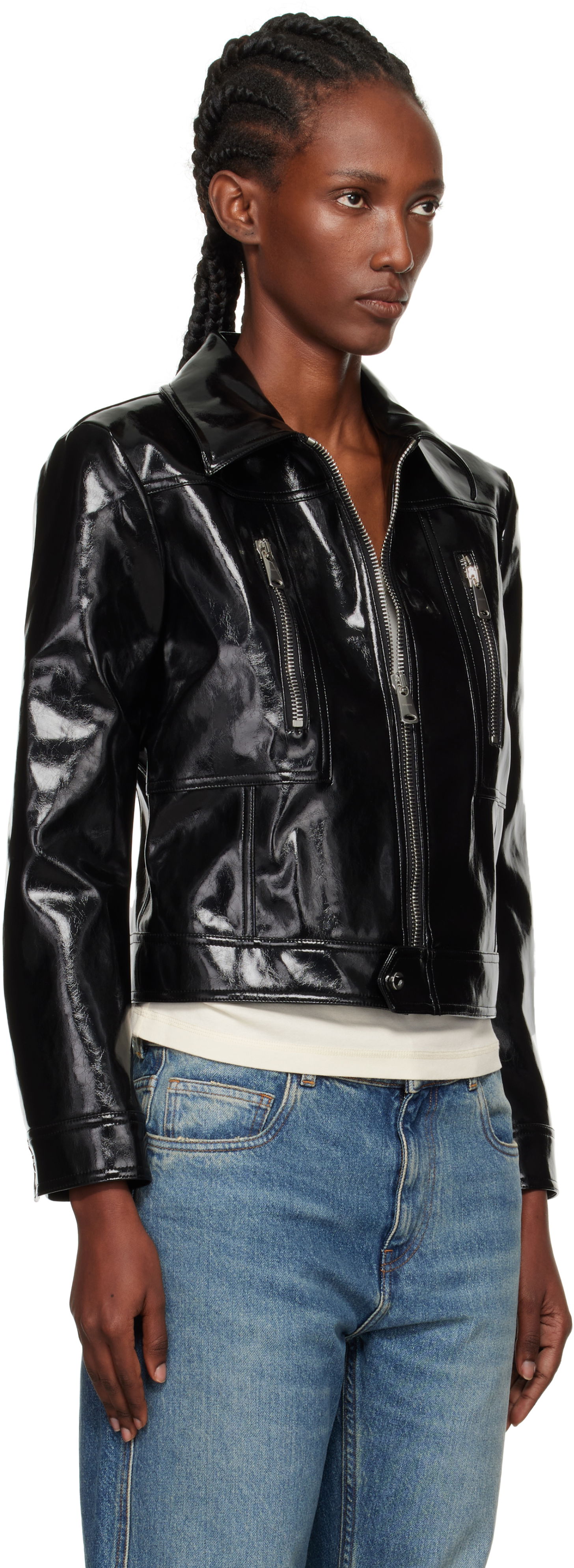 Bunda Coperni Coperni Cactus Faux-Leather Jacket Čierna | COPBL34F6054, 1