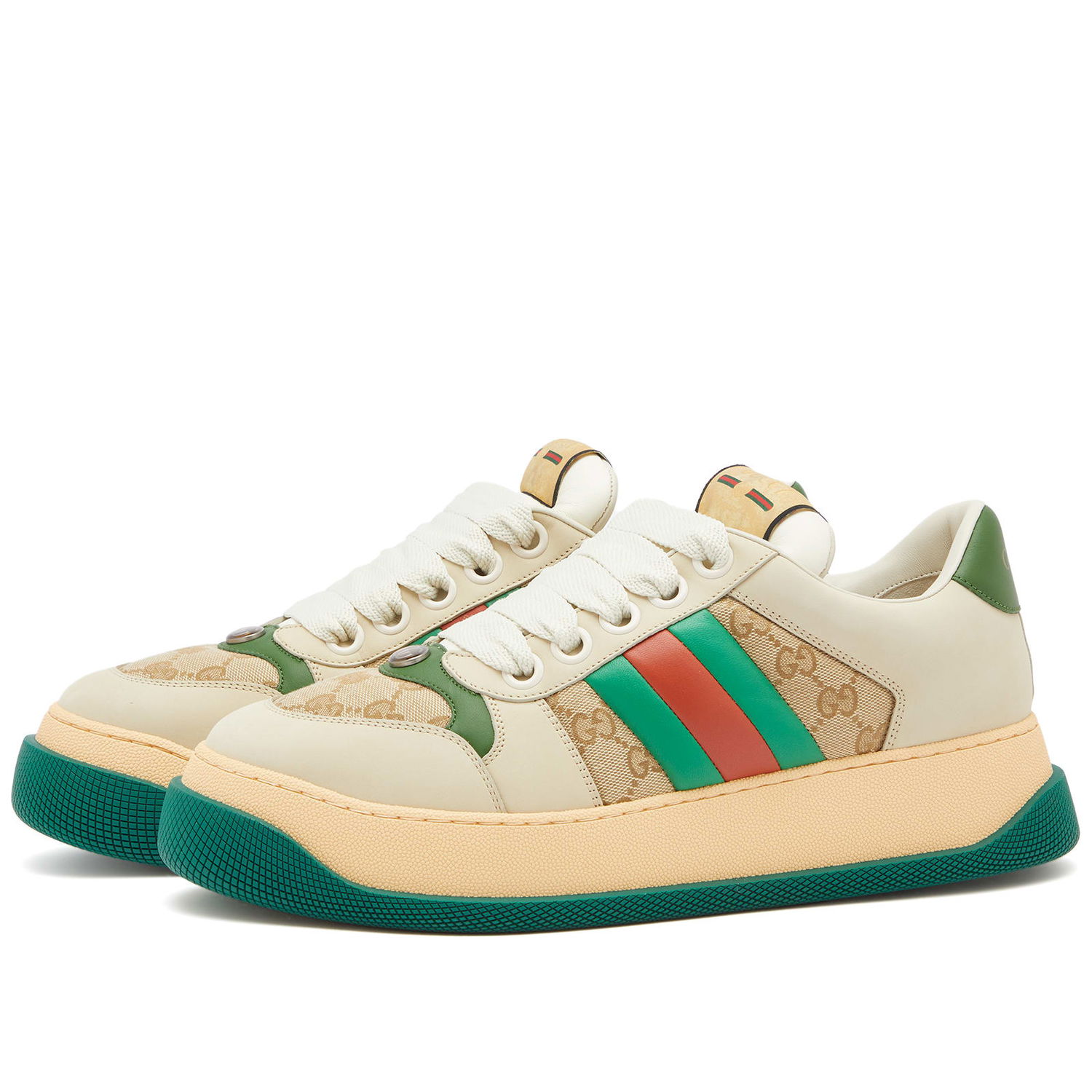 Tenisky a topánky Gucci Men's Double Screener Sneakers in Sand, Size UK 11 | END. Clothing Béžová | 777106-AAC72-9554, 0