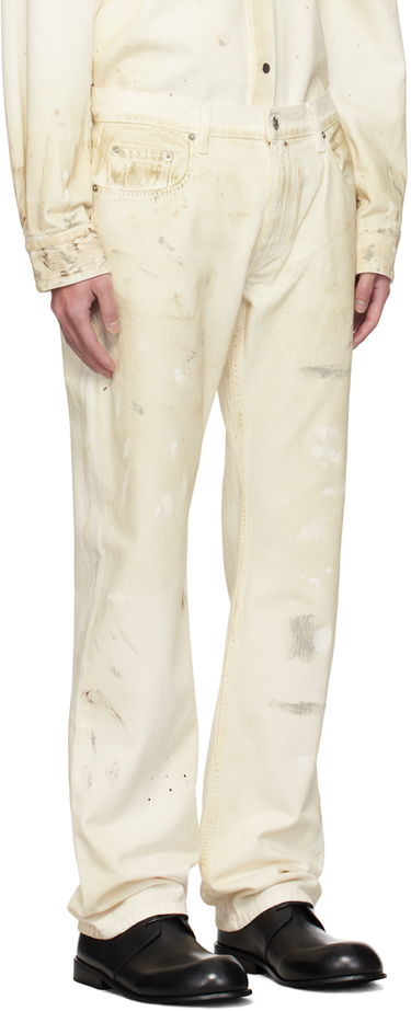 Džínsy Helmut Lang Helmut Lang Low-Rise Painted Jeans Béžová | O05DM201, 1
