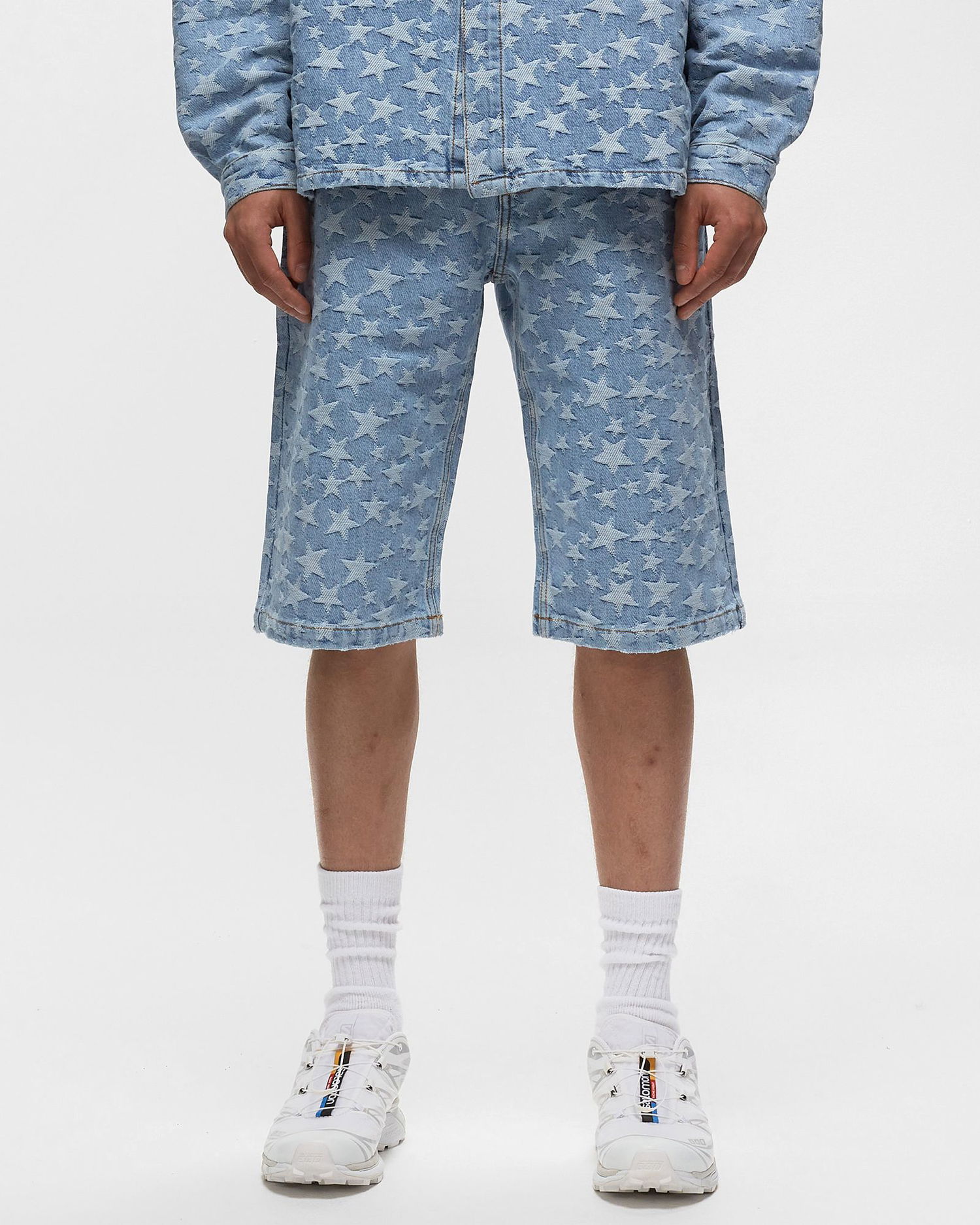 Šortky ERL Denim Jacquard Woven Shorts Modrá | ERL06P012, 1