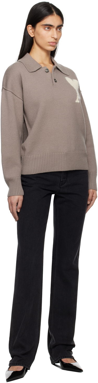 Sveter AMI AMI Paris ADC Polo Sweater Hnedá | UPL390.KN0090-0957, 4