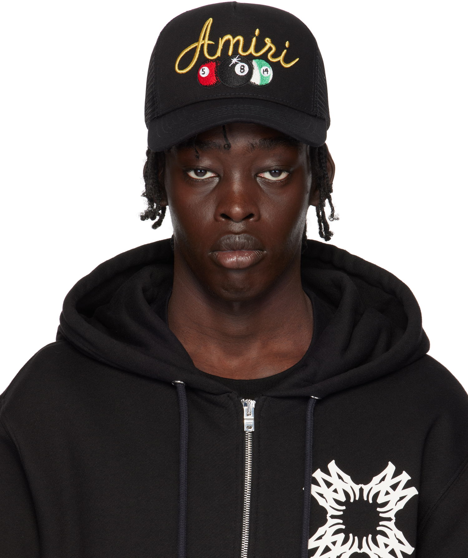 Šiltovka AMIRI Trucker Cap With Billiards Logo Čierna | AMHATR1021, 0