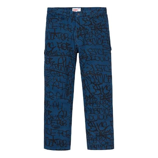 Cargo nohavice Supreme Canvas Painter Pants Modrá | SUP-FW18-410