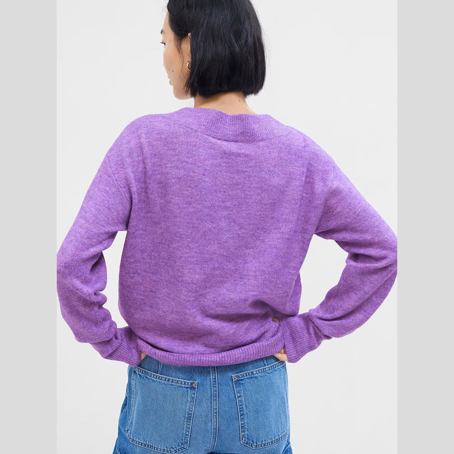 Sveter GAP Sweater V Neck Sweater Lilac Blossom Melange XXS Fialová | 750656-01, 1