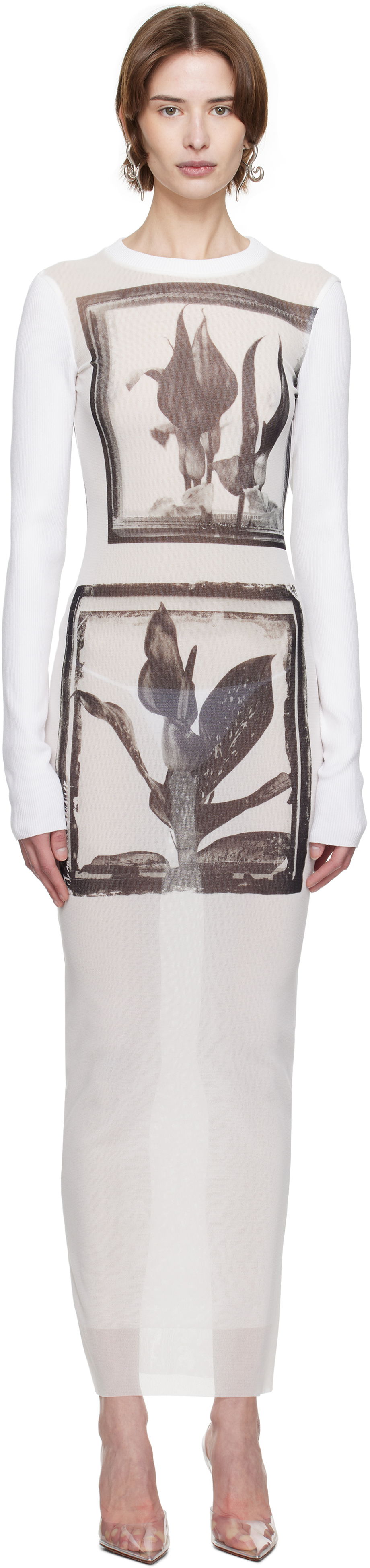 Šaty Jean Paul Gaultier Jean Paul Gaultier Flowers Cadres Maxi Dress Biela | 25/33-F-RO359-T579-010200, 0