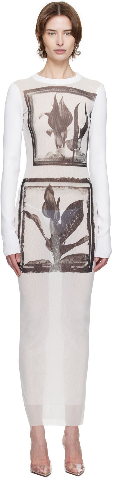 Šaty Jean Paul Gaultier Jean Paul Gaultier Flowers Cadres Maxi Dress Biela | 25/33-F-RO359-T579-010200, 0