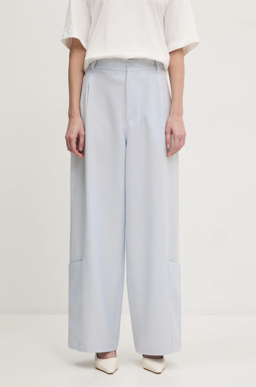 Nohavice Y-3 Y-3 Sport Uniform Wide Leg High Waist Pants Modrá | JM7801, 0