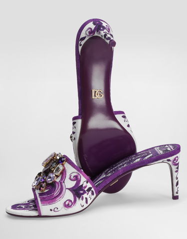 Doplnky Dolce & Gabbana Dolce & Gabbana Brocade Jewel Embroidered Mules Fialová | CR1744AE123I03TN, 3