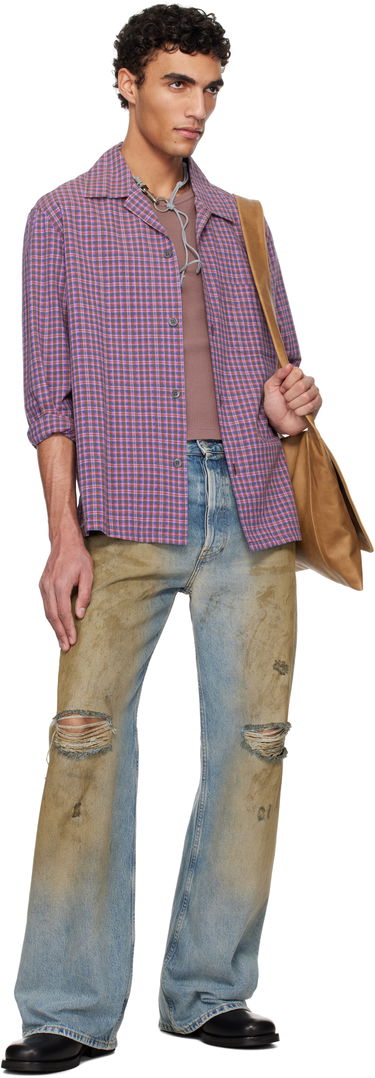Košeľa OUR LEGACY Our Legacy Heusen Plaid Shirt Fialová | M2252HV, 4