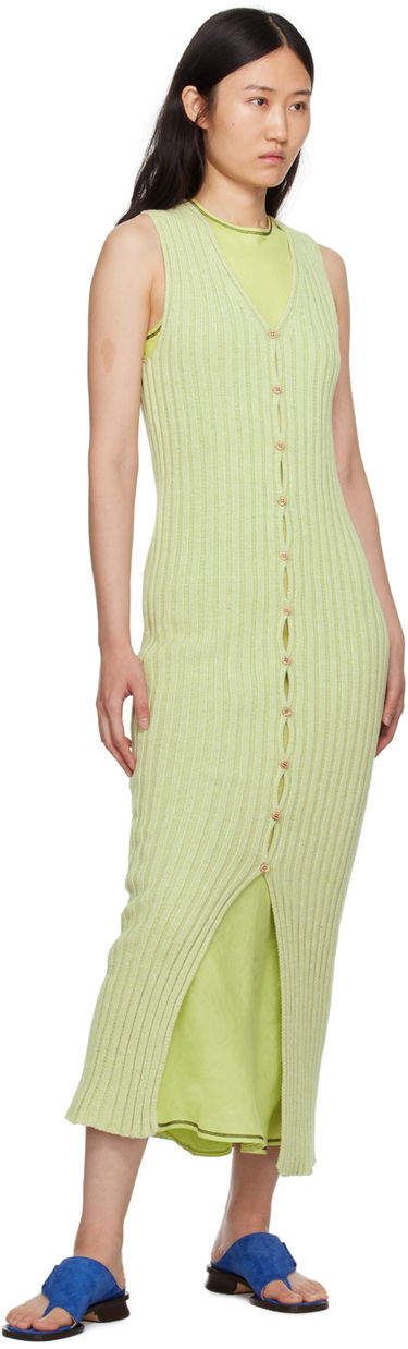 Šaty Baserange Maxi Knit Dress Zelené | DRLOS-CO-SP24, 3