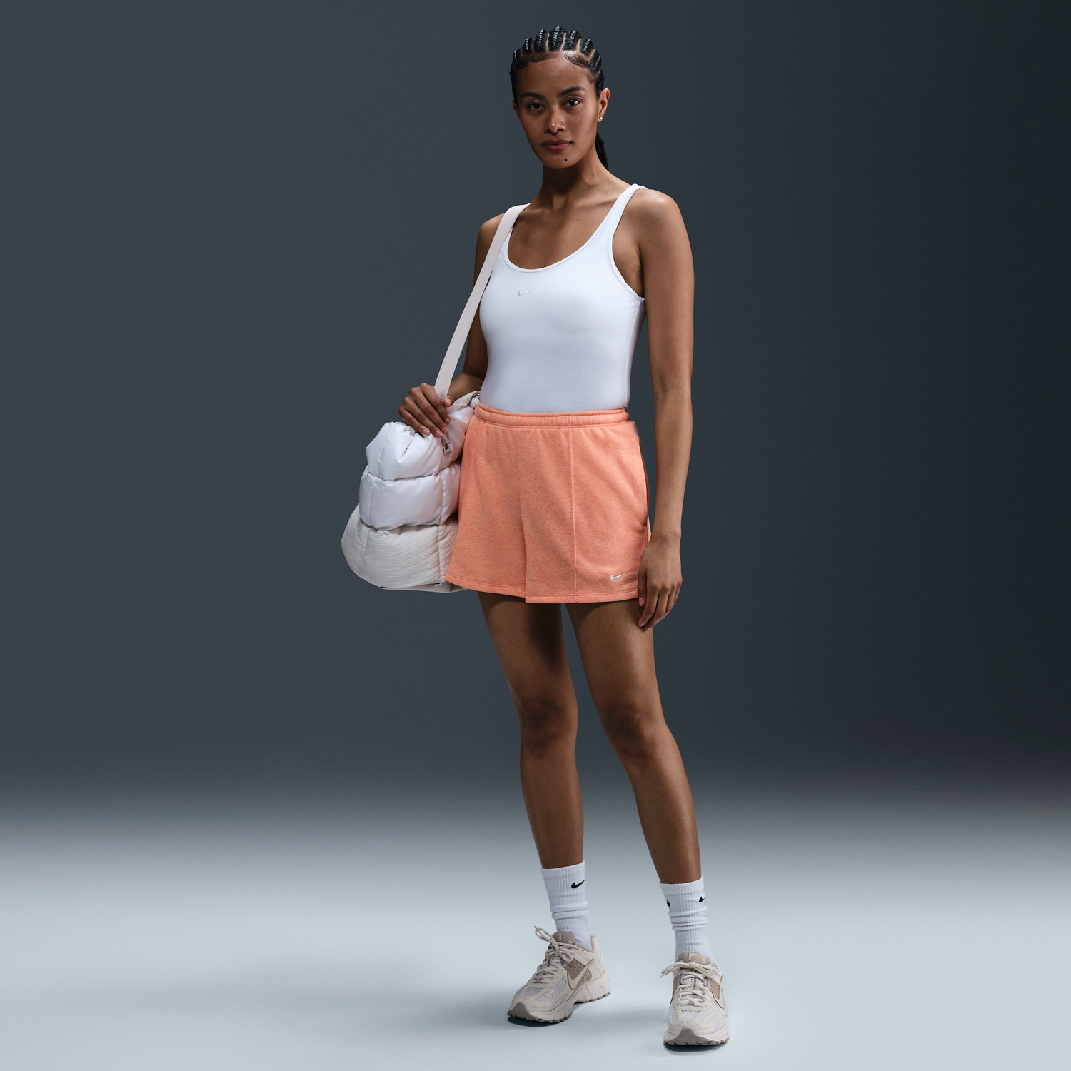 Šortky Nike Sportswear Chill Terry Mid-Rise French Terry Shorts Oranžová | HF6940-844, 0