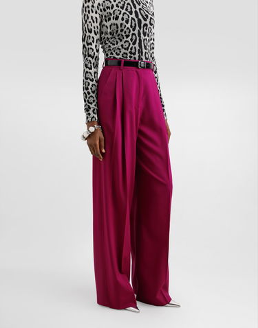 Nohavice Dolce & Gabbana Dolce & Gabbana Woolen Palazzo Pants Fialová | FTC3MTFUBFLF0321, 3