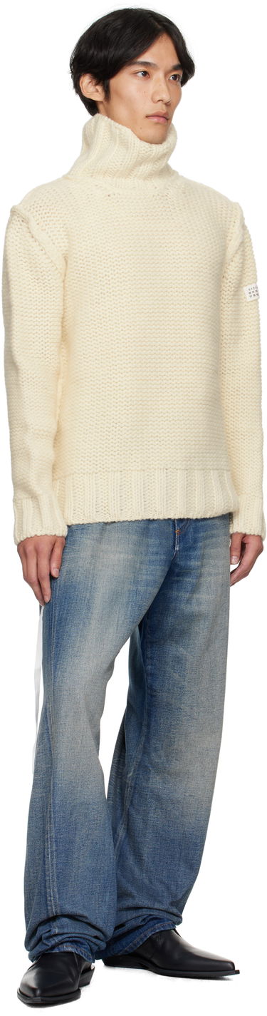 Sveter Maison Margiela MM6 Maison Margiela Chunky Wool Turtleneck Sweater Biela | SH2HA0008 M13166, 3