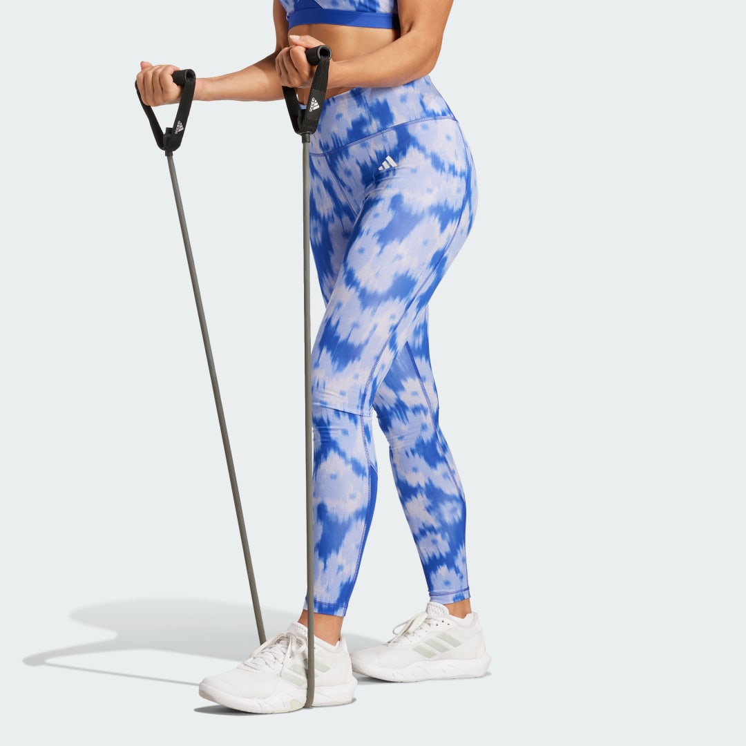 Legíny adidas Performance Essentials Allover Print Tie-Dye Leggings Modrá | JF3169, 0
