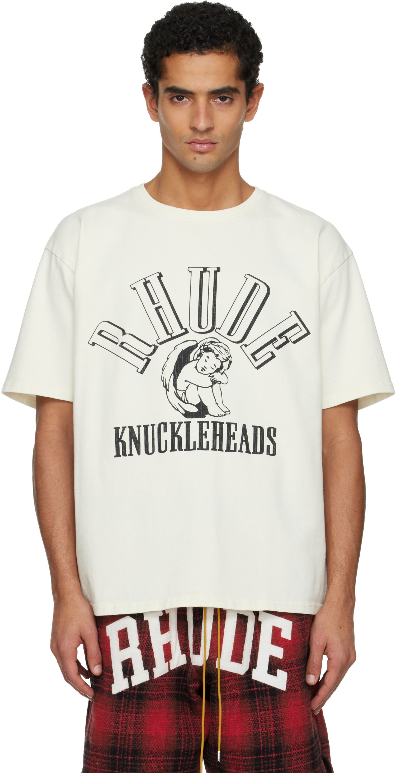 Tričko Rhude 'Kunckleheads' T-shirt Biela | RHFW25TT05012, 0