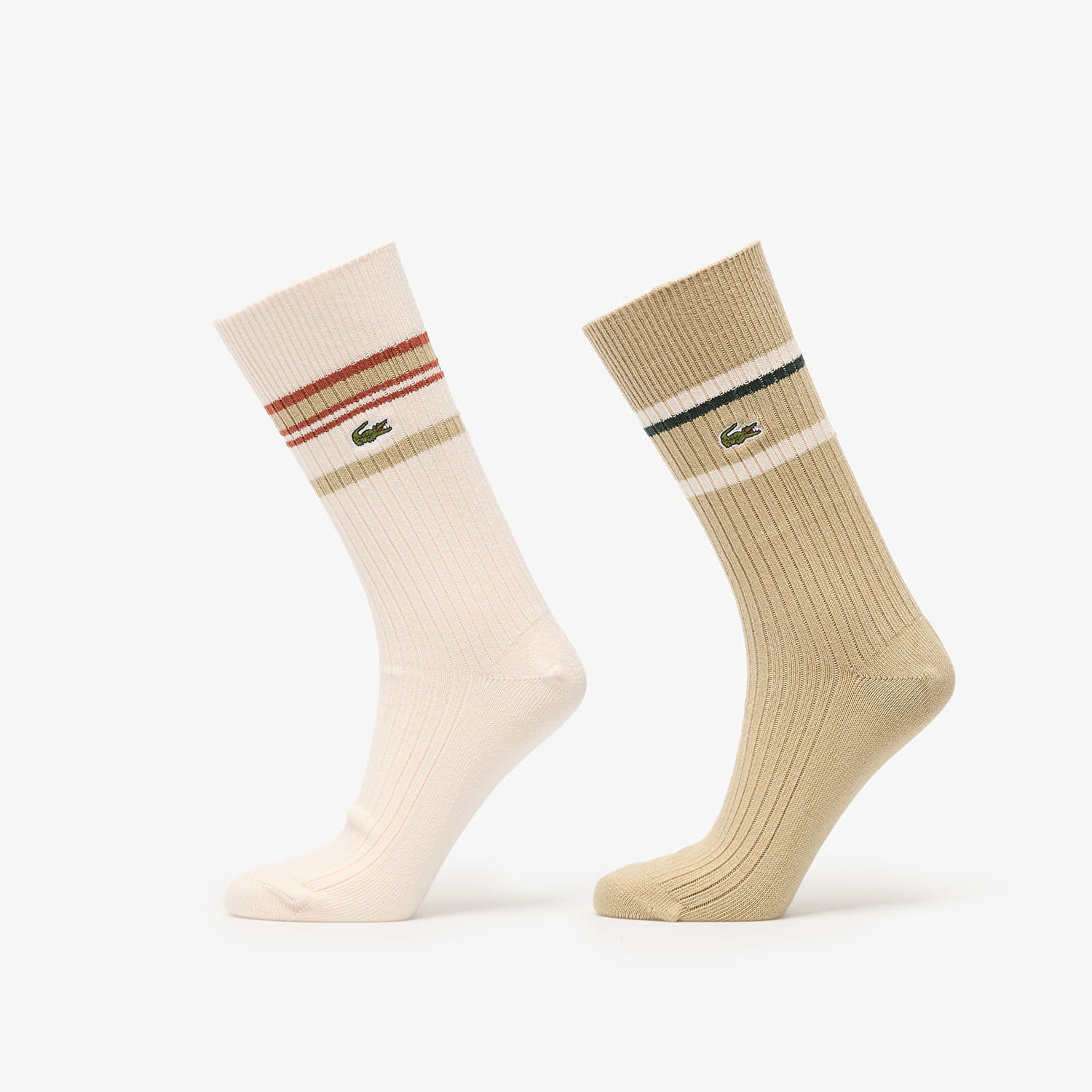 Ponožky Lacoste Lacoste Striped Ribbed Socks Béžová | RA5988 7PT, 0