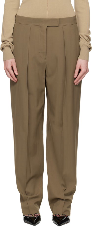 Nohavice FERRAGAMO Ferragamo Inverted Pleats Trousers Zelené | 782662, 0