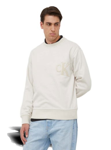 Mikina CALVIN KLEIN Left Logo Chest Sweatshirt Biela | J30J323454