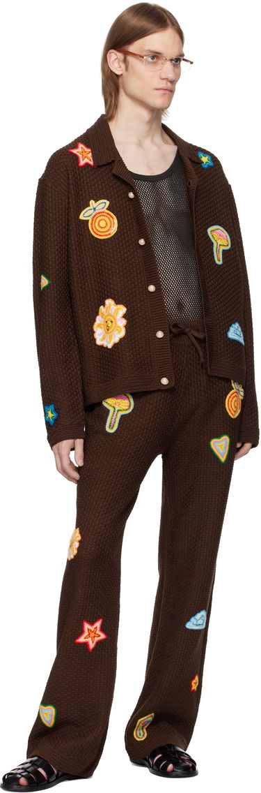 Sveter Casablanca Casablanca Crochet Motif Cardigan Hnedá | MS25-KW-912-01, 3