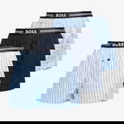 Woven Boxer Shorts 3-Pack with BOSS Elastic Waistband and Assorted Patterns