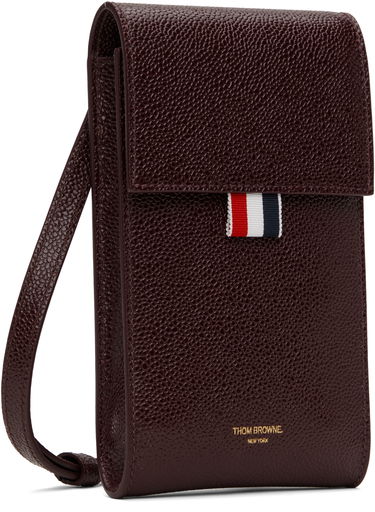 Peňaženka Thom Browne Leather Crossbody Phone Pouch Hnedá | MAC113A-03542, 1