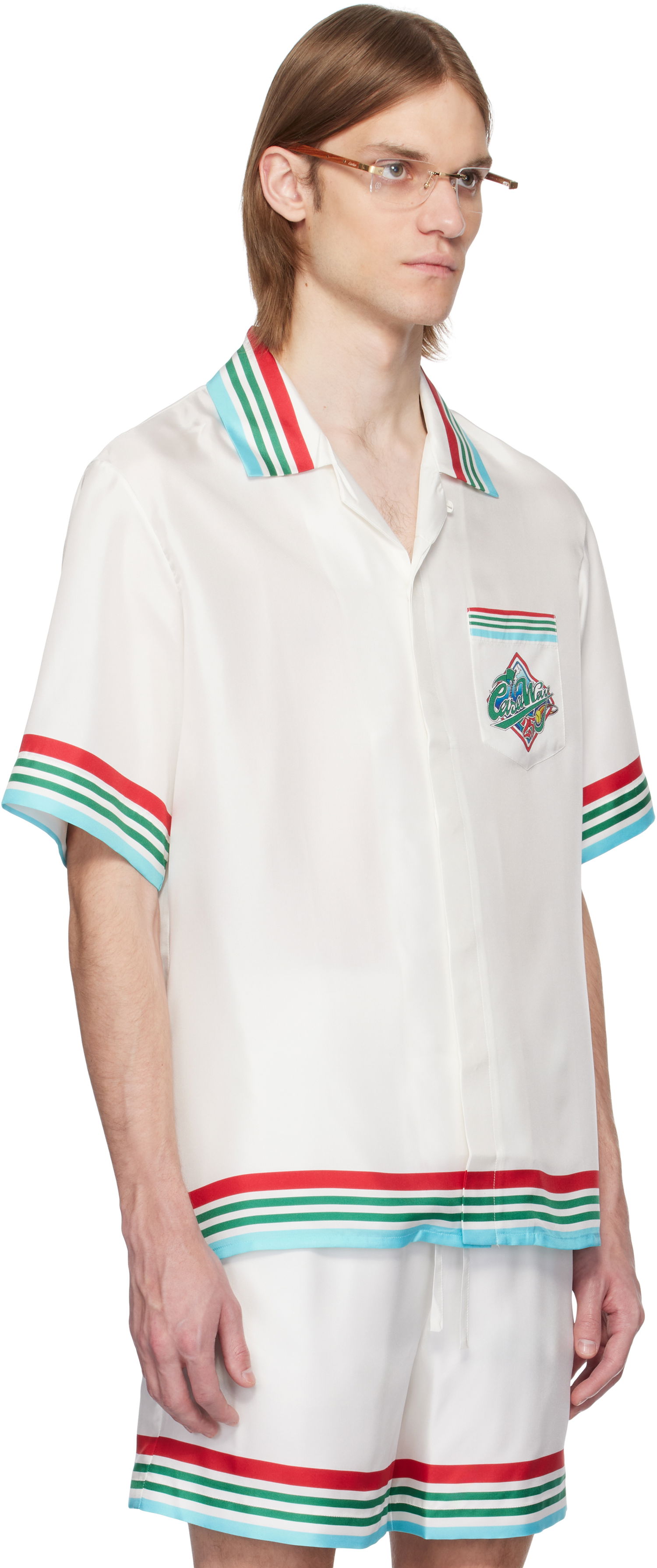Košeľa Casablanca Casablanca 'Casa Way' Silk Resort Shirt Biela | U-MS25-SH-003-06, 1