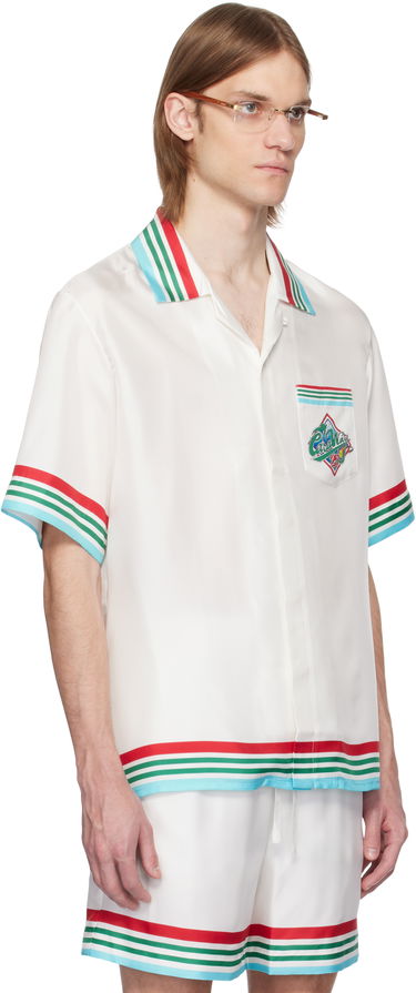 Košeľa Casablanca Casablanca 'Casa Way' Silk Resort Shirt Biela | U-MS25-SH-003-06, 1