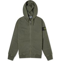 Mikina Stone Island Garment Dyed Malfile Zip Hoodie Zelené | 801563160-V0159, 1
