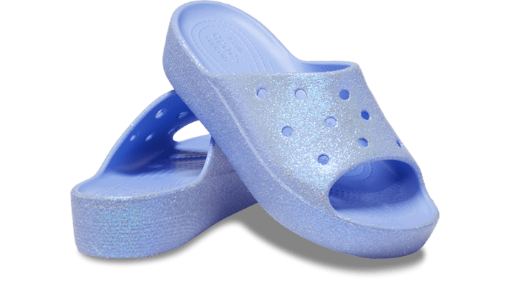 Classic Platform Glitter Slides