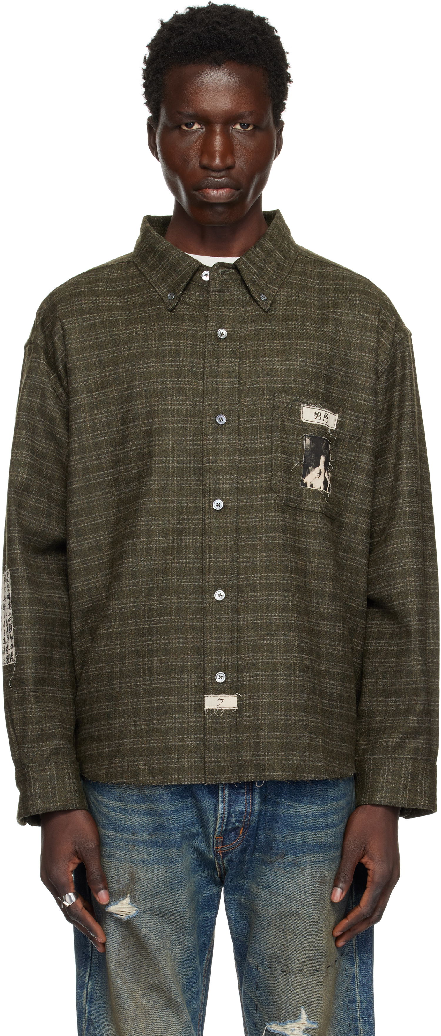 Košeľa Enfants Riches Déprimés Flannel Shirt Zelené | 040-239, 0