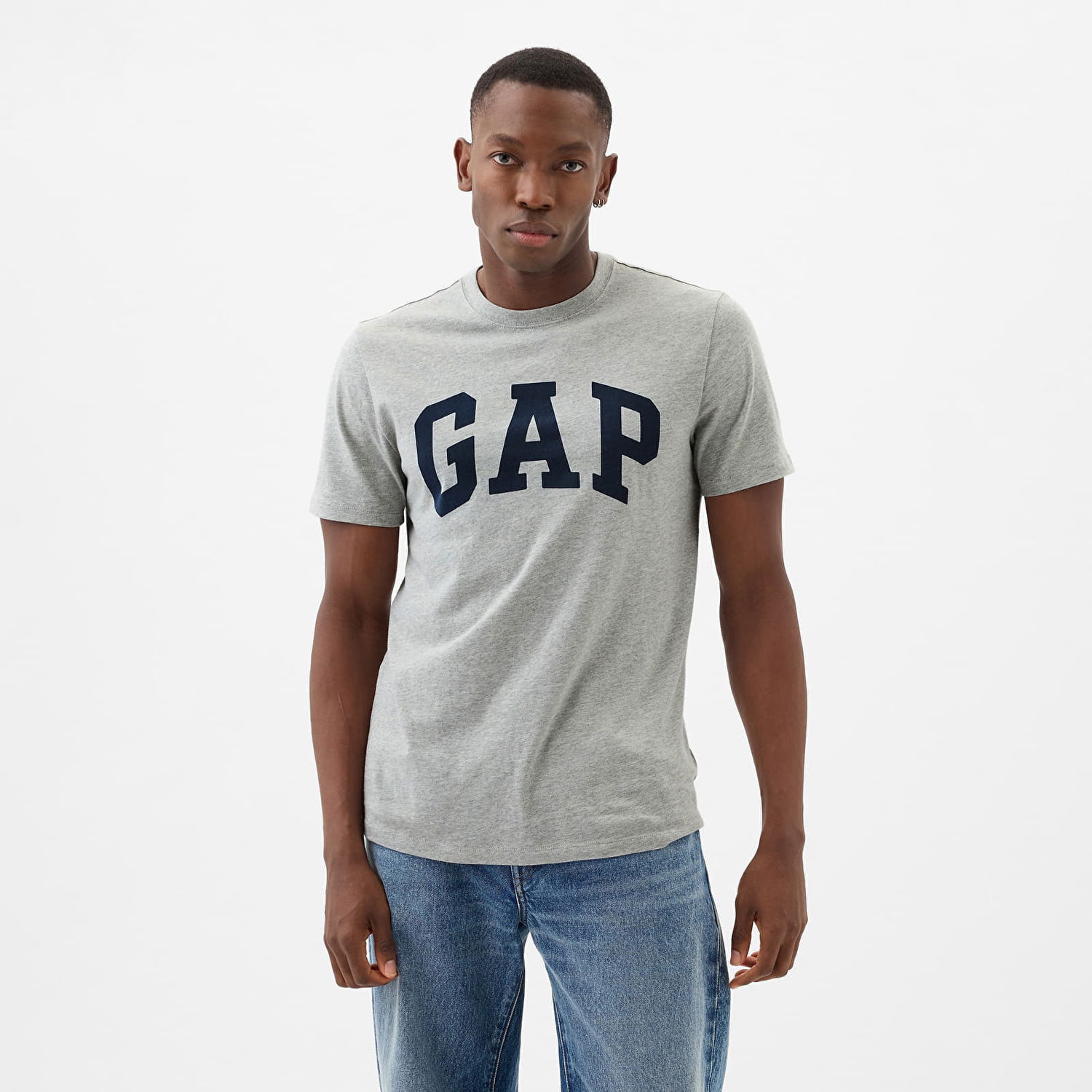 Tričko GAP Basic Logo Tee Heather Grey Šedá | 856659-00, 0