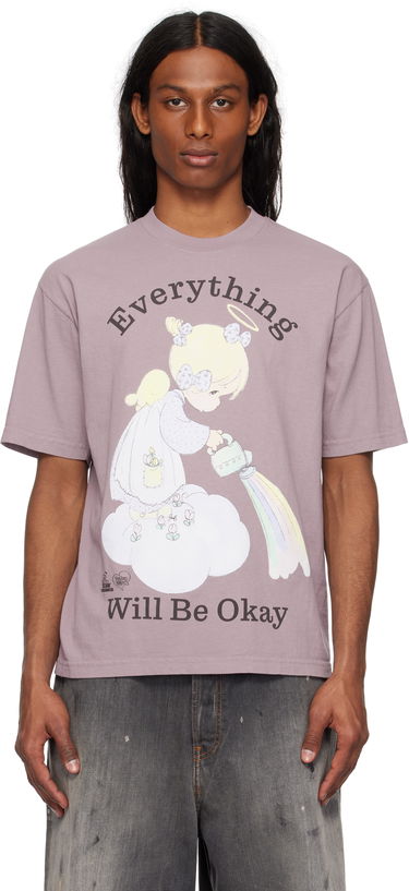 Tričko Online Ceramics Online Ceramics Precious Moments 'Everything Will Be Okay' Graphic T-Shirt Fialová | Everything Purple SS Tee, 0
