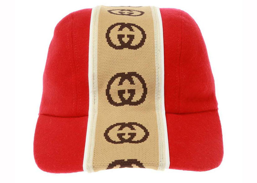 Klobúk Gucci M Travis Baseball Hat Red/Beige Červená | 599067 4HI96 6479
