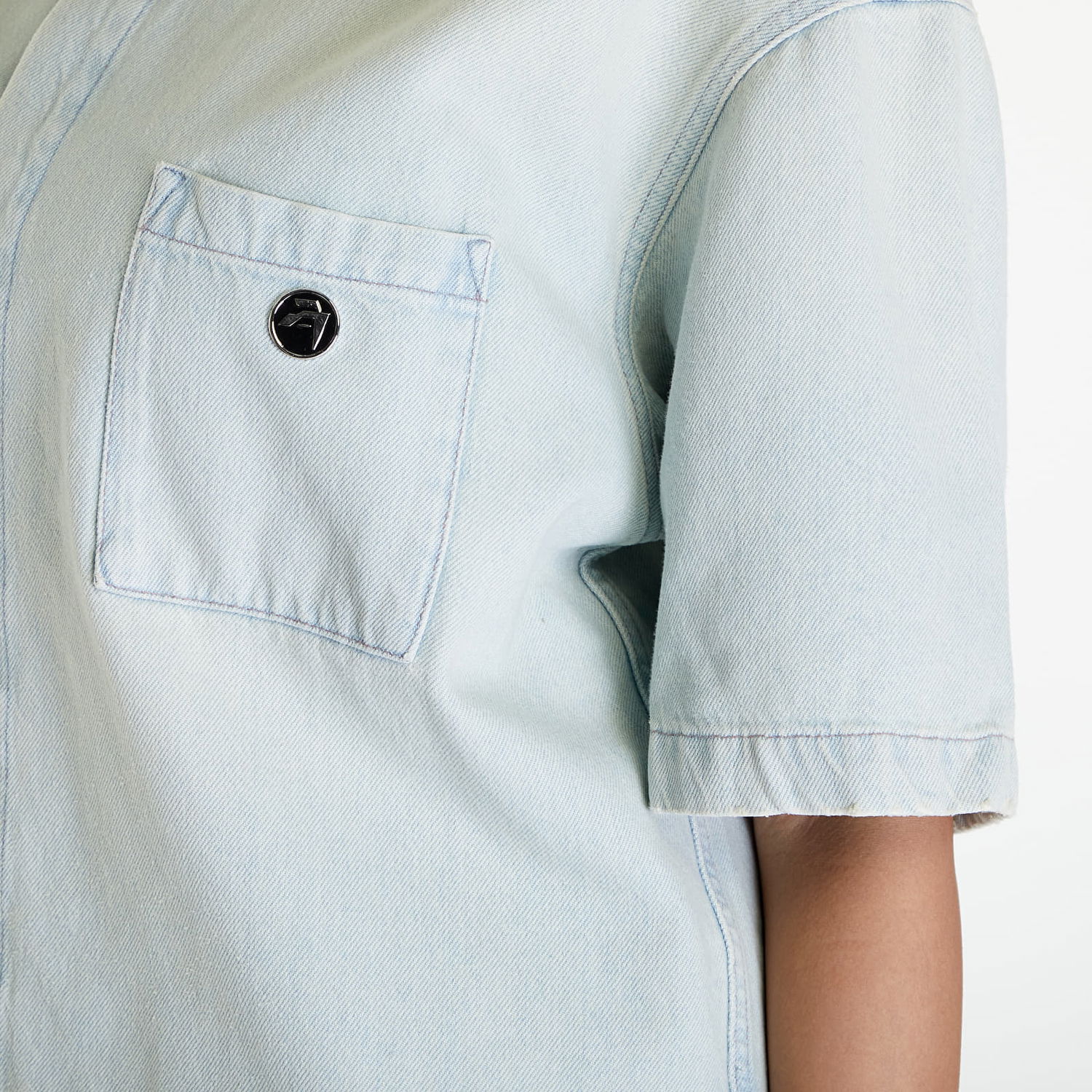 Košeľa Ambush Boxy Fit Denim Shirt UNISEX Light Blue Modrá | BMYD001S24DEN0024200, 1
