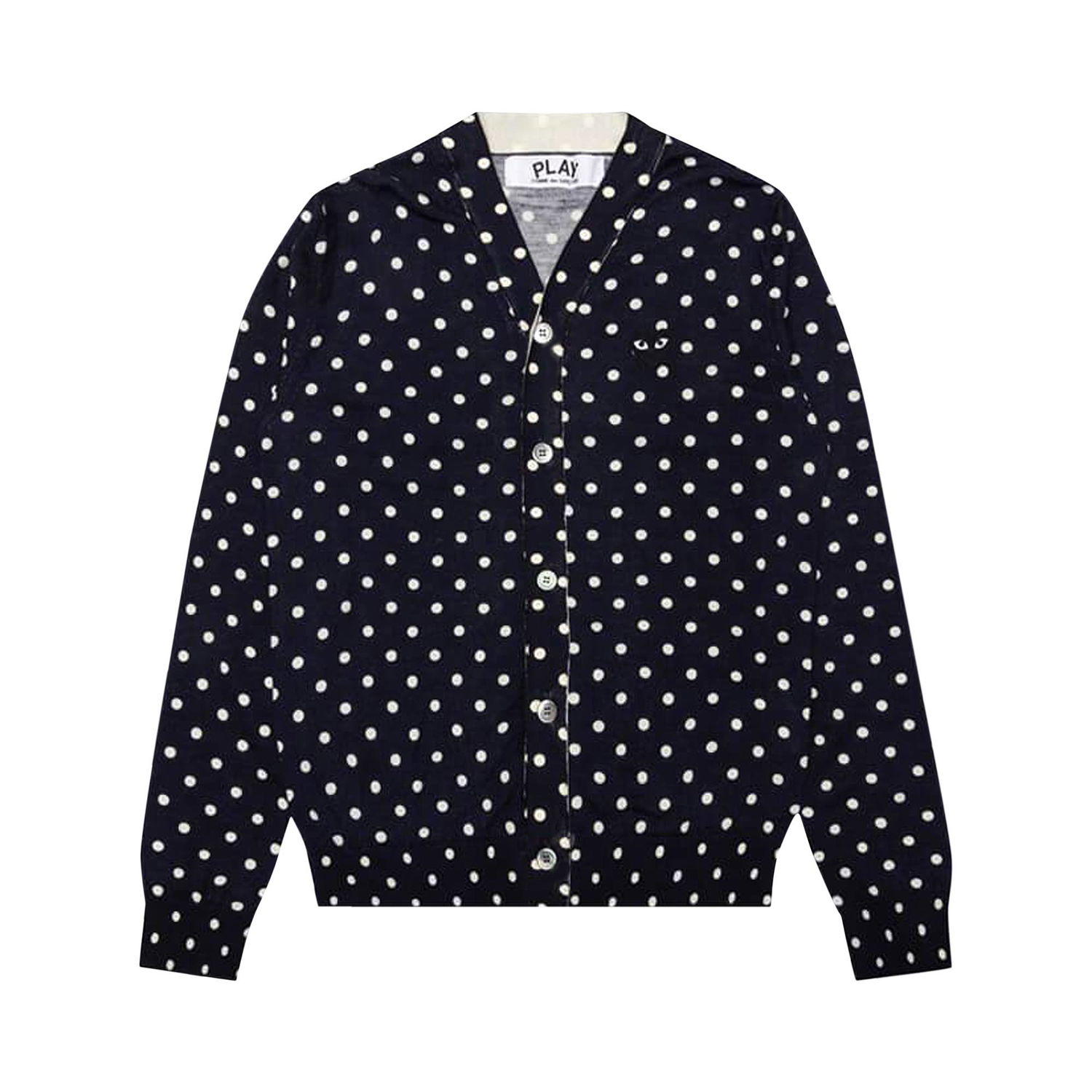 Sveter Comme des Garçons PLAY Polka Dot Cardigan Black Heart Navy | az n038 051 2, 1