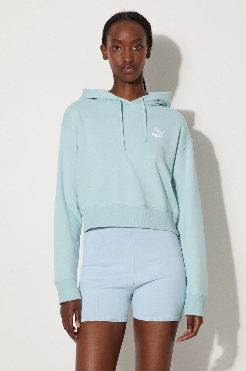 Mikina Puma Puma Better Classic Cropped Hoodie Modrá | 624229, 0