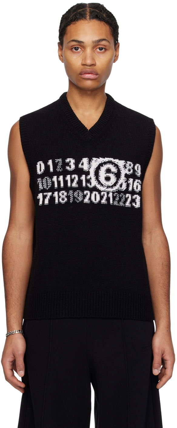 Sveter Maison Margiela MM6 Jacquard Vest Čierna | SH0FB0002 S18450