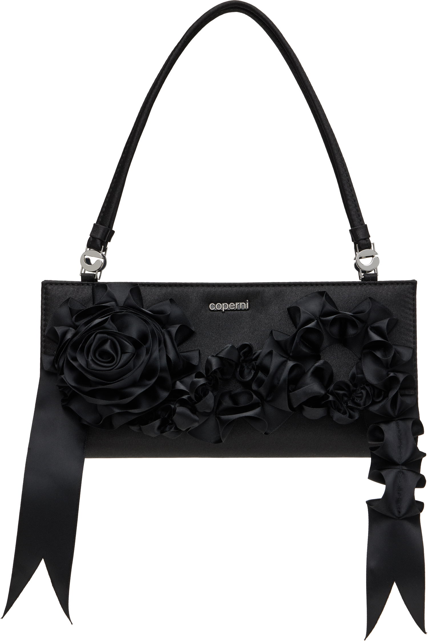 Kabelka Coperni Coperni Pleated Ribbon Satin Pochette Bag Čierna | COPBA99PRF2041, 0