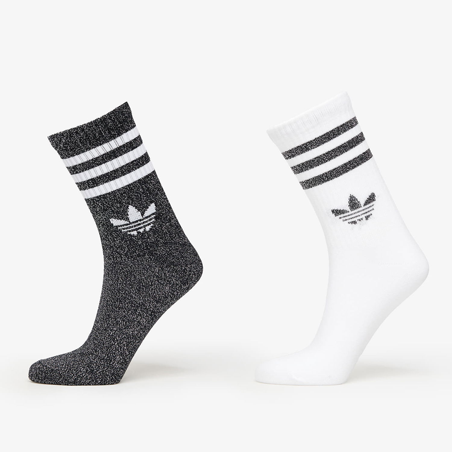 Ponožky adidas Originals adidas 3-Stripes Glitter Crew Socks 2-Pack Čierna | JV6049, 0