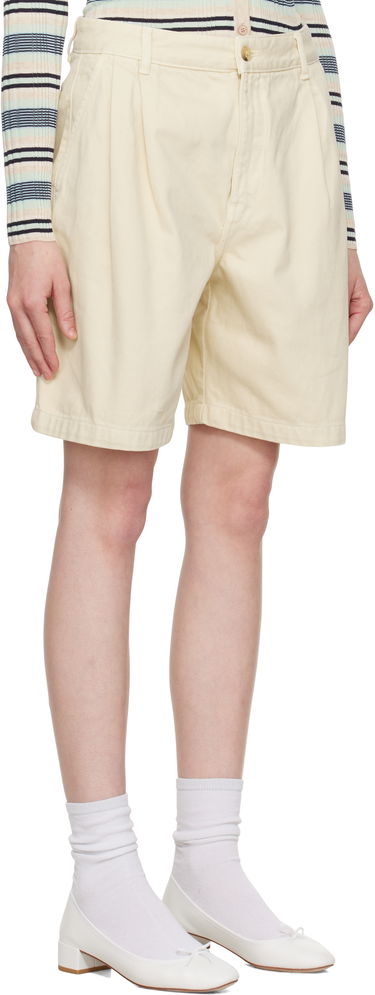Šortky MAISON KITSUNÉ Maison Kitsuné Pleated Bermuda Denim Shorts Žltá | OW01114WD4012, 1