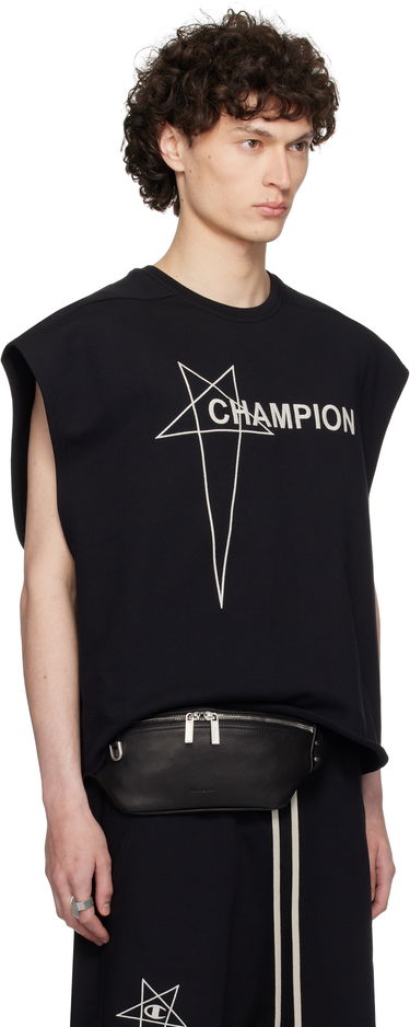 Tielko Rick Owens Rick Owens Champion Edition Micro Tatlin Sleeveless T-Shirt Čierna | CM01E1666 CHFE FELPA, 1
