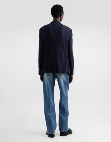 Bunda Dolce & Gabbana Single-breasted Cotton Jersey Jacket with Logo Embroidery Navy | G2TJ5ZGJ078B6712, 2