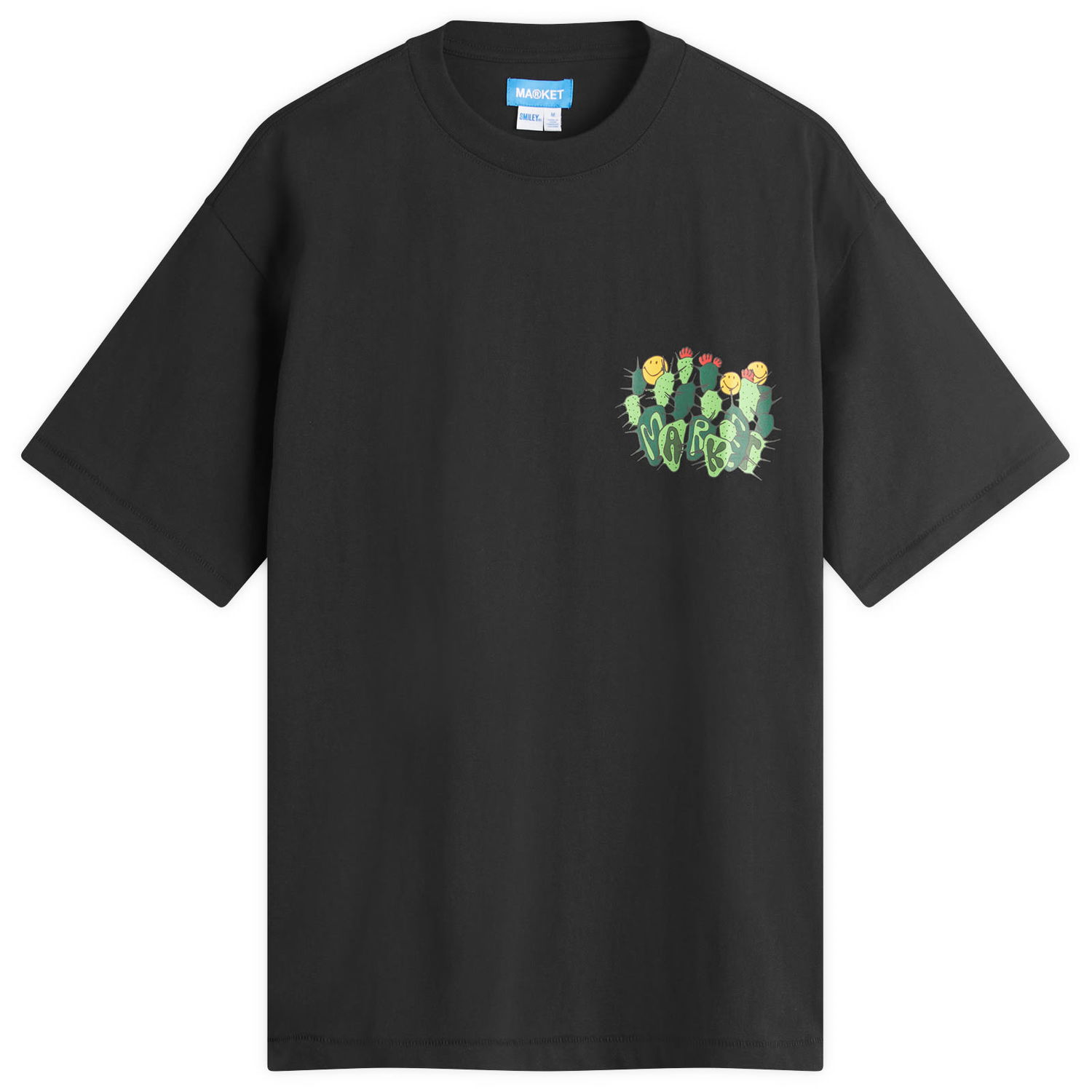 Tričko MARKET Smiley Cactus Graphic Tee Čierna | 399002186-BLK, 1