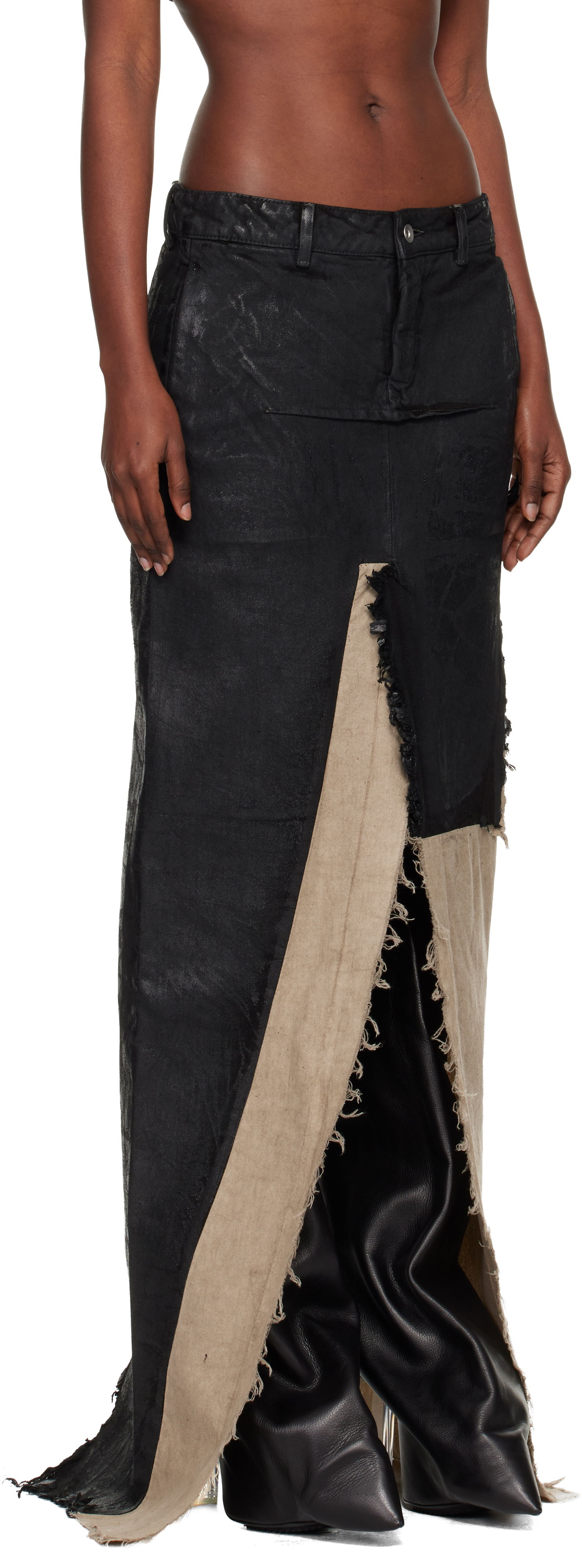 Sukňa Rick Owens Concordians Sliced Denim Maxi Skirt Rôznofarebný | RO02E4393 BMC921, 1