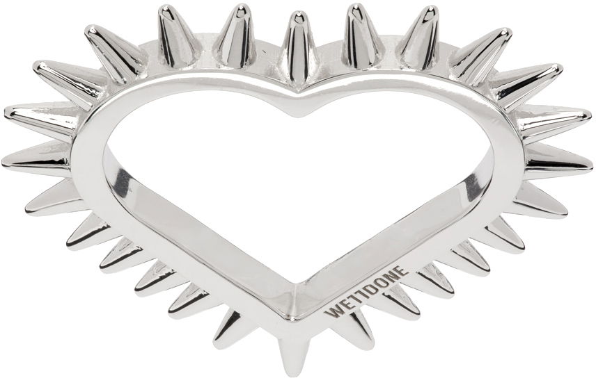 Prsteň We11done We11done Small Spike Heart Ring Metalická | WD-AJ1-23-502-U-SV, 0