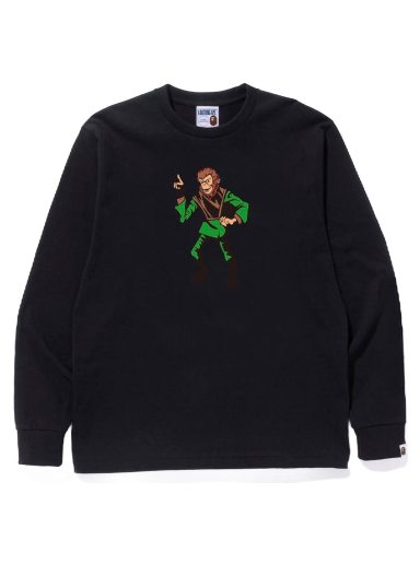 Tričko BAPE Ape Graphic L/S Tee Čierna | 1J30-111-014