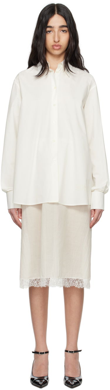 Košeľa Maison Margiela MM6 Maison Margiela Cotton Poplin & Voile Midi Dress Biela | S62DD0044 MTN076, 0