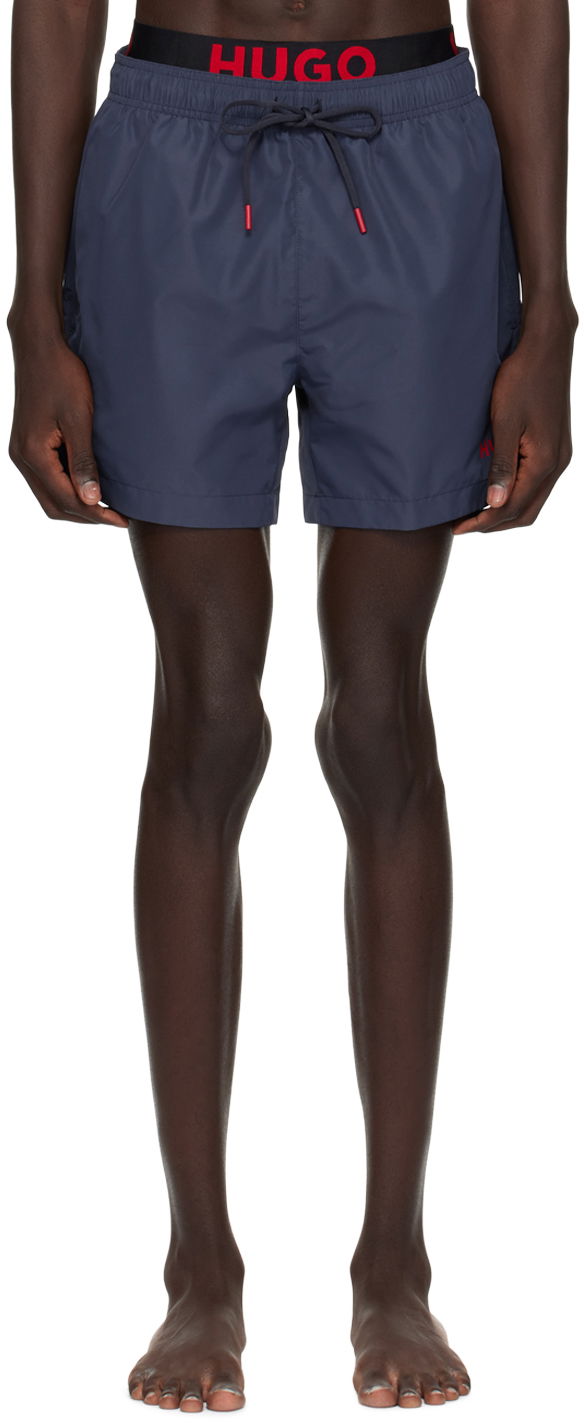 Šortky BOSS Hugo Printed Swim Shorts Navy | 50496287