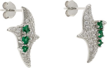 Náušnice Collina Strada Collina Strada Twister Crystal & Emerald Earrings Zelené | XX1083, 1