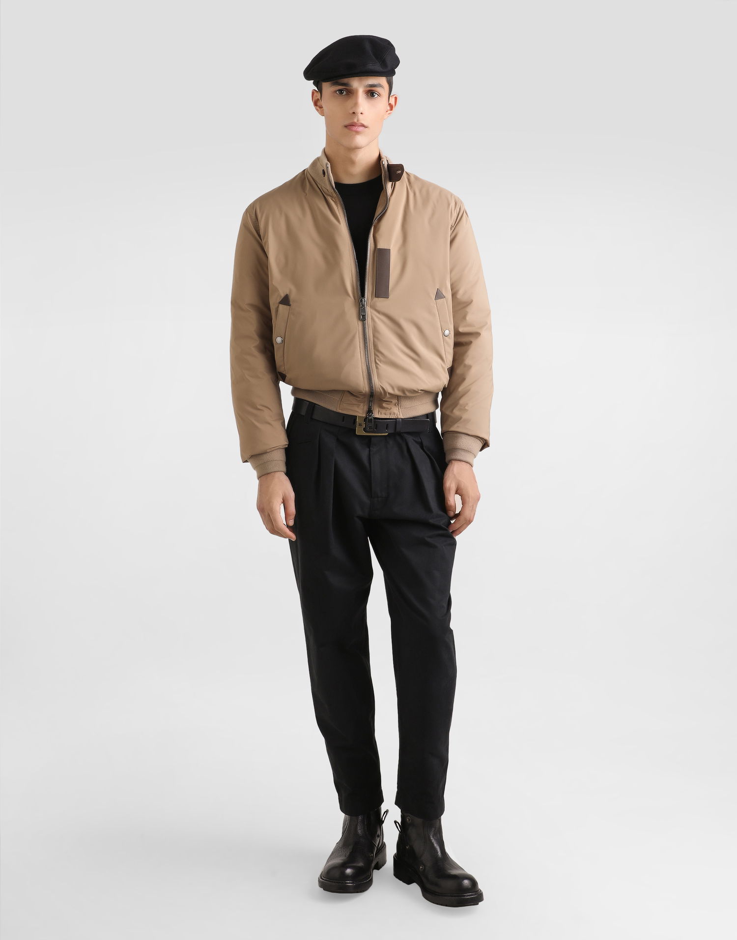 Bomber bunda Dolce & Gabbana Dolce & Gabbana Padded Satin Bomber Jacket Béžová | G9BRATFUSN0M3725, 1